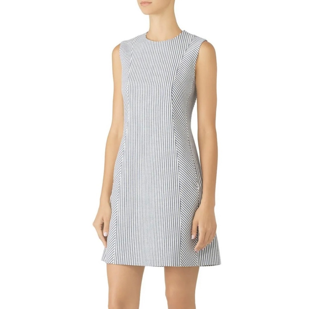 $365 Theory Helaina Sayre Stripe Stretch Virgin Wool Sheath Dress - W 10
